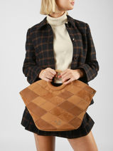 Satchel Neflier Patchwork Woomen Brown neflier patchwork WNET01-vue-porte