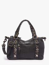 Sac Bandouli�re Brooklyn Cuir Basilic pepper Noir brooklyn BBRO03