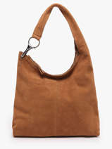 Shoulder Bag Leather Leather Biba Brown leather JAP2L