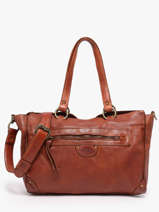 Sac Bandouli�re Heritage Cuir Biba Marron heritage AKA2L