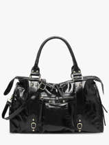 Sac Port� �paule Shiny Sauvage Cuir Milano Noir shiny sauvage SS24095
