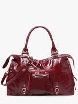 Shoulder Bag Shiny Sauvage Leather A4 Milano Red shiny sauvage SS24095