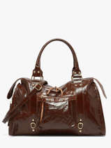 Shoulder Bag Shiny Sauvage Leather A4 Milano Brown shiny sauvage SS24095