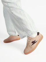 Sneakers In Leather Semerdjian Pink women LEEE434-vue-porte