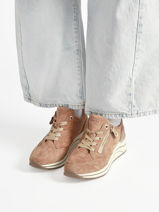 Sneakers Semelle Compens�e En Cuir Remonte Beige women 64-vue-porte