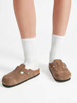 Mules En Cuir Birkenstock Marron unisex 1032795