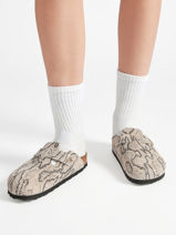 Mules En Cuir Birkenstock Gris women 1033086-vue-porte