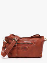 Sac Bandouli�re Heritage Cuir Biba Marron heritage AKA3L