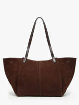 Sac Port� �paule Suede Cuir Lancaster Marron suede 58