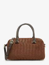 Sac Bandouli�re Tresse Cube Cuir Lancaster Marron tresse cube 67