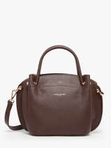 Leather Foulonn� Double Satchel Lancaster Brown foulonne double louisa 18