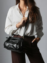 Sac Bandouli�re Studio Cuir Gerard darel Noir studio DES08417-vue-porte