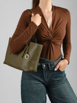 Shopping Bag Quinn Leather Michael kors Green quinn T5GQNT2L-vue-porte