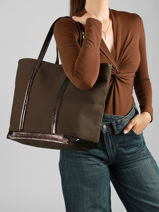Large Le Cabas Tote Bag Sequins Vanessa bruno Brown cabas 1V40315-vue-porte
