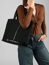 Shopping Bag Cabas Cotton Vanessa bruno Black cabas 63140409-vue-porte