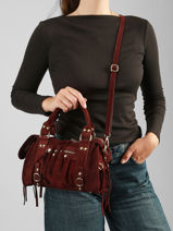 Crossbody Bag Velvet Leather Milano Violet velvet VE24093O-vue-porte