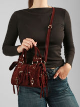 Crossbody Bag Velvet Leather Milano Red velvet VE24092O-vue-porte