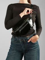 Belt Bag Leather Milano Black shiny sauvage SS24119-vue-porte