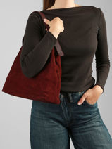 Sac Port� �paule Velvet Caviar Cuir Milano Violet velvet caviar VC26062-vue-porte