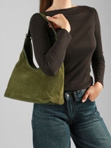 Shoulder Bag Velvet Caviar Leather Milano Green velvet caviar VC26062-vue-porte