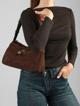 Shoulder Bag Ella Suede Guess Brown ella SG975418-vue-porte