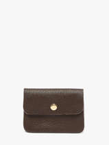 Leather Caviar Coin Purse Milano Brown caviar CA23092O