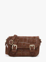 Shoulder Bag Velvet Croco Leather Milano Brown velvet croco CV26062