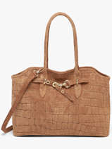 Shopping Bag Velvet Croco Leather Milano Brown velvet croco CV26063