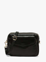 Shoulder Bag Shiny Sauvage Leather Milano Black shiny sauvage SS25067