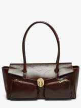 Baguette Bag Shiny Sauvage Leather Milano Brown shiny sauvage SS26063