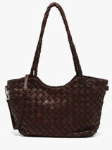 Sac Port� �paule Dewashed Cuir Milano Marron dewashed DE26062