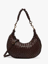 Shoulder Bag Dewashed Leather Milano Brown dewashed DE26063