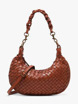 Shoulder Bag Dewashed Leather Milano Brown dewashed DE26063