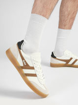 Sneakers En Cuir Gola Blanc men CMB744AW-vue-porte