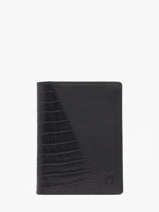 Leather Bicolor Croco Wallet Yves renard Black croco CR