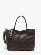 Sac Bandouli�re Lisbonne Cuir Basilic pepper Marron lisbonne BLIS01