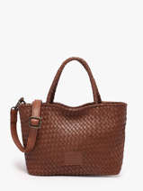 Sac Bandouli�re Lisbonne Cuir Basilic pepper Marron lisbonne BLIS01