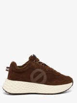 Platform Sneakers In Leather No name Brown women NNVESC04