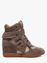 Wedge Sneakers In Leather Steve madden Gray women 11005696