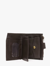 Leather Cow Coin Purse Basilic pepper Brown cow BCOW94-vue-porte