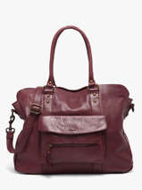 A4 Size Shoulder Bag Cow Leather Basilic pepper Red cow BCOW78