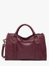 Sac Port� Main Cow Cuir Basilic pepper Rouge cow BCOW22