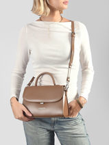 Sac Bandouli�re M Suave Cuir Lancaster Marron suave even 17-vue-porte