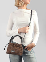 Shoulder Bag Jungle Lancaster Brown jungle 94-vue-porte
