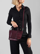 Crossbody Baby Cabas Linen Vanessa bruno Violet cabas lin 31V40410-vue-porte