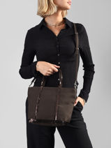 Small Le Cabas Tote Bag Sequins Vanessa bruno Brown cabas 1V40435-vue-porte
