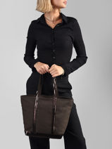 Satchel Cabas Cotton Vanessa bruno Brown cabas 1V40378-vue-porte