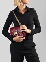Medium Leather Moon Crossbody Bag Vanessa bruno Red moon 84V40533-vue-porte
