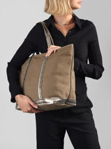 Shoulder Bag Cabas Cuir Leather Vanessa bruno Green cabas cuir 8V40409-vue-porte