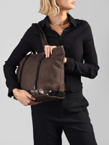 Sac Port� Main Cabas Cuir Cuir Vanessa bruno Marron cabas cuir 8V40378-vue-porte